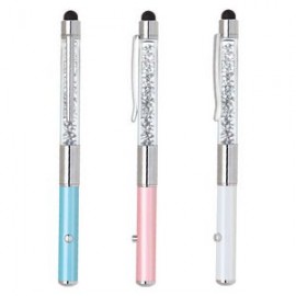 Metal Laser Pointer Stylus with Crystal Insert with Logo