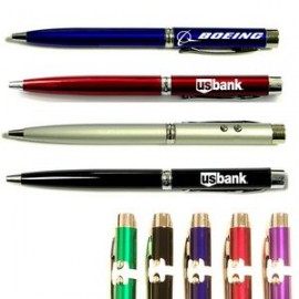 3-In-1 Ballpoint Pen with Laser Pointer & LED Flashlight with Logo