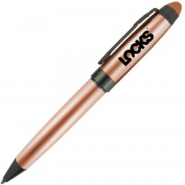 Executive Crown Metallic Rose Gold Twister Pen with Logo  Executive Crown Metallic Rose Gold Twister Pen with Logo