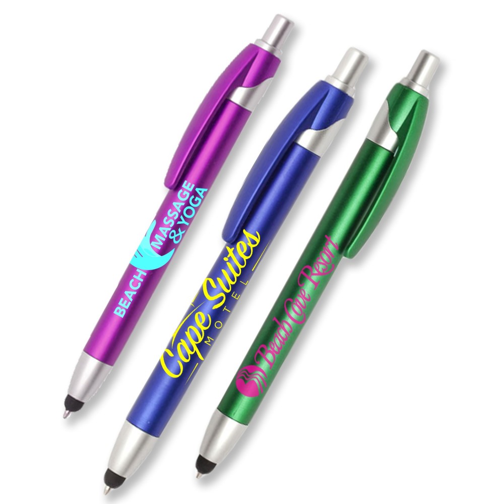 Retractable Plastic Stylus Pens w/ Custom Logo Plastic Pen with Logo