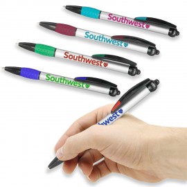 Promotional Plastic Pens w/ Colorful rubber grips Metal Pen with Logo