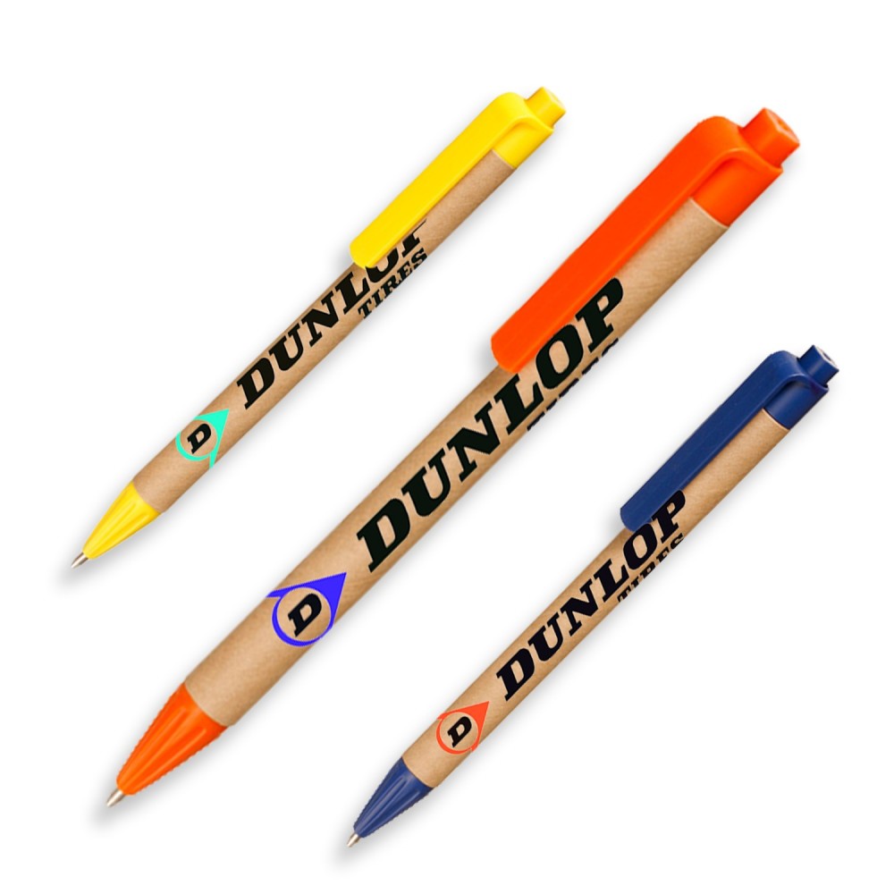 Customized Recycled Pens w/ Custom Logo & Colorful Clip Ballpoint Pen