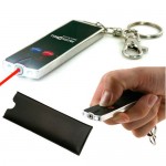 Flat Laser Card Pointer w/ Dual LED Flashlight and Keychain with Logo