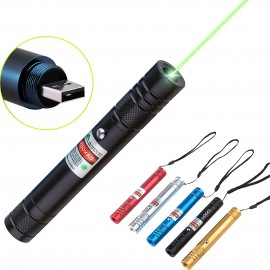 100mW Rechargeable Green Light Laser Pointer Outdoor Camping Indicator with Logo