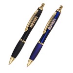 Executive Curved Gold Trim Metal Pens with Logo
