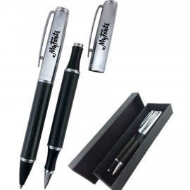 Personalized Executive Carbon Fiber Metal Pen Ballpoint & Rollerball Set  Personalized Executive Carbon Fiber Metal Pen Ballpoint & Rollerball Set