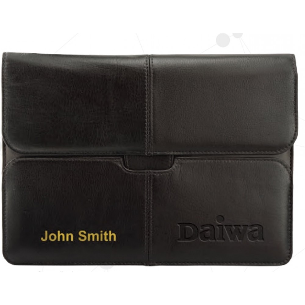 Scallop Leather Slip Case for iPad/Samsung Tablets with Logo Scallop Leather Slip Case for iPad/Samsung Tablets with Logo