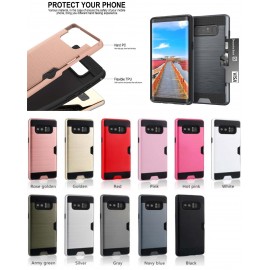 Custom Imprinted iBank(R) Samsung Galaxy Note 8 Shockproof Case with Credit Card Slot (Black)