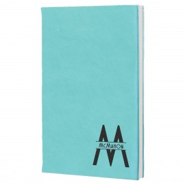 Teal Faux Leather Journal, 5 1/4" x 8 1/4" with Logo