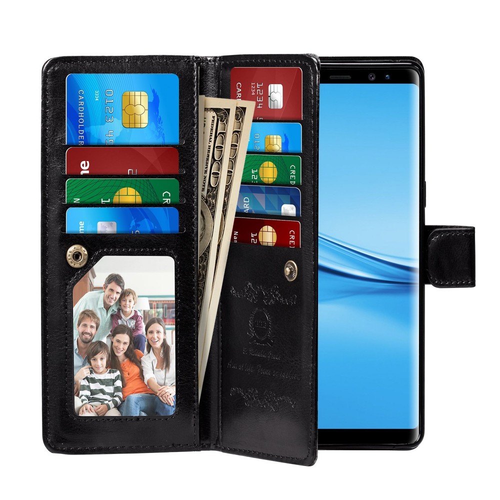Logo Branded iBank(R) Samsung Galaxy Note 8 Leatherette Wallet Case (Black) Logo Branded iBank(R) Samsung Galaxy Note 8 Leatherette Wallet Case (Black)