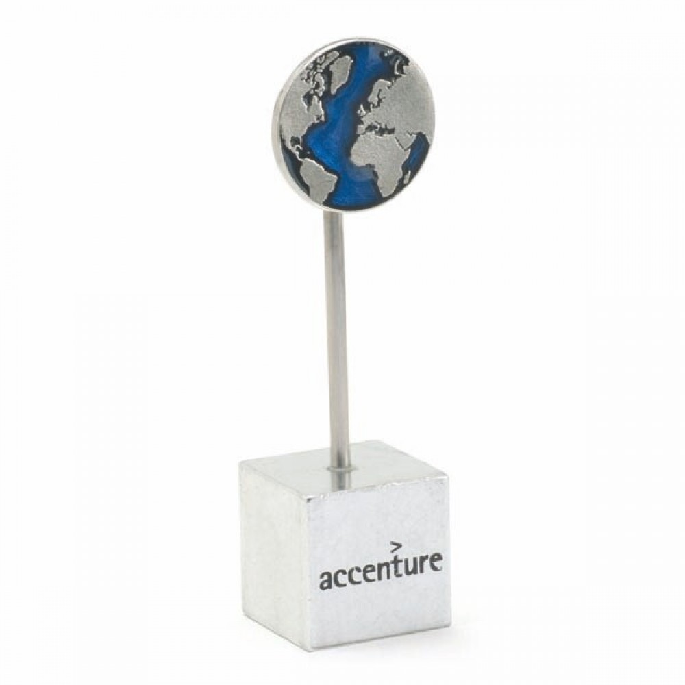Custom Printed Globe Magnet Note Holder Custom Printed Globe Magnet Note Holder