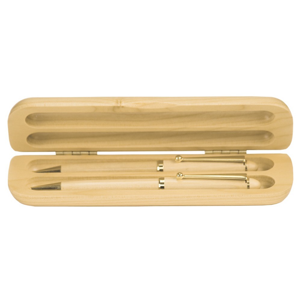 Logo Branded Maple 2-Pen Case Logo Branded Maple 2-Pen Case