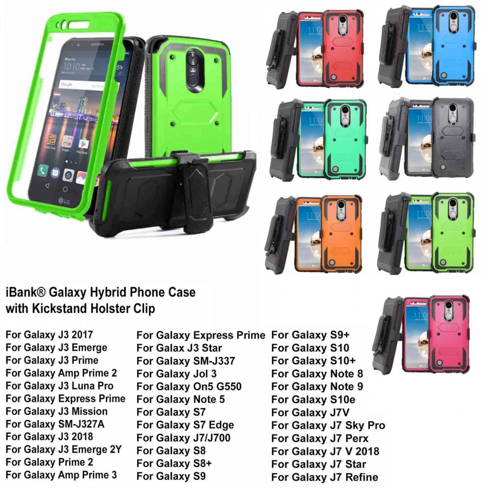 iBank Galaxy S10 Hard Case with Belt Clip and a kickstand (Green) Custom Printed iBank Galaxy S10 Hard Case with Belt Clip and a kickstand (Green) Custom Printed