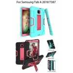 Custom Imprinted iBank(R) Samsung Galaxy Tab A 8.0 Shockproof Case 2018 (Blue+Pink)