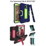 Custom Imprinted iBank(R) Samsung Galaxy Tab A 8.0 Shockproof Case 2018 (Black+Blue)