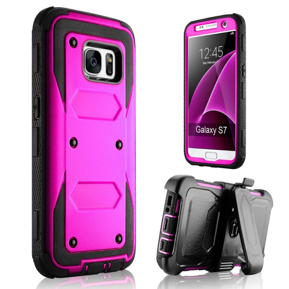 iBank Galaxy S7 Hard Case with Belt Clip and a kickstand (Pink) Custom Imprinted iBank Galaxy S7 Hard Case with Belt Clip and a kickstand (Pink) Custom Imprinted