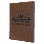 Dark Brown Faux Leather Journal, 7" x 9 3/4" with Logo