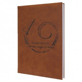 Promotional Rawhide Faux Leather Journal, 7" x 9 3/4"