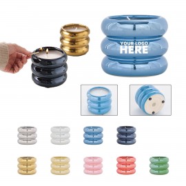 Promotional Electroplated Glazed Ceramic Candle Cup  Promotional Electroplated Glazed Ceramic Candle Cup