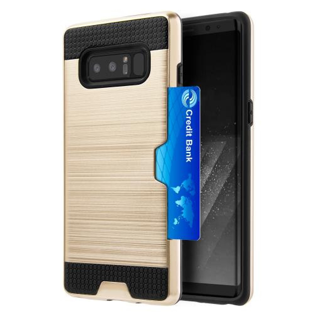 iBank(R) Samsung Galaxy Note 8 Shockproof Case with Credit Card Slot (Gold) Custom Printed iBank(R) Samsung Galaxy Note 8 Shockproof Case with Credit Card Slot (Gold) Custom Printed