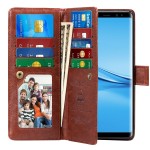 Custom Printed iBank(R) Samsung Galaxy Note 8 Leatherette Wallet Case (Brown)