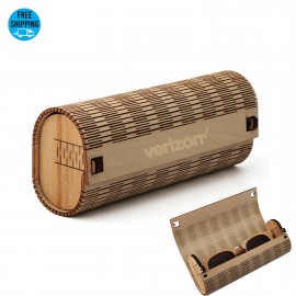 Fashion Wood Sunglasses Case-Ocean with Logo  Fashion Wood Sunglasses Case-Ocean with Logo