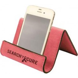 Custom Custom Laser Engraved Leatherette Holder-Pink/Engraves Black