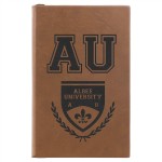 Dark Brown Faux Leather Journal, 5 1/4" x 8 1/4" with Logo