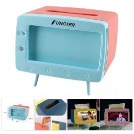 Promotional TV Shape Tissue Holder Phone Holder Stand Facial Tissue Box Cover for Home Office Kitchen Desktop