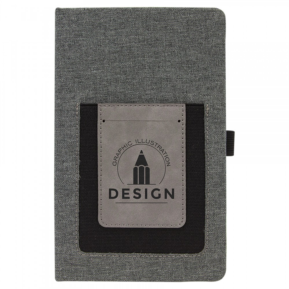 Gray Journal with Cell/Card Slot with Logo