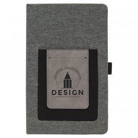 Gray Journal with Cell/Card Slot with Logo  Gray Journal with Cell/Card Slot with Logo