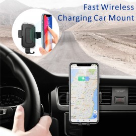 2 in 1 Wireless Car Charger Mount Wireless Charing Car Mounted Charger with Logo