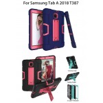 Custom Printed iBank(R) Samsung Galaxy Tab A 8.0 Shockproof Case 2018 (Black+Pink)