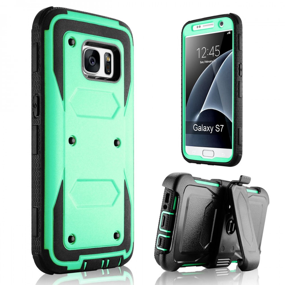 Custom Imprinted iBank Galaxy S7 Hard Case with Belt Clip and a kickstand (Green) Custom Imprinted iBank Galaxy S7 Hard Case with Belt Clip and a kickstand (Green)