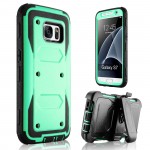 Custom Imprinted iBank Galaxy S7 Hard Case with Belt Clip and a kickstand (Green)