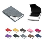 Business Name Card Holder Luxury PU Leather And Stainless Steel Multi Card Case with Logo