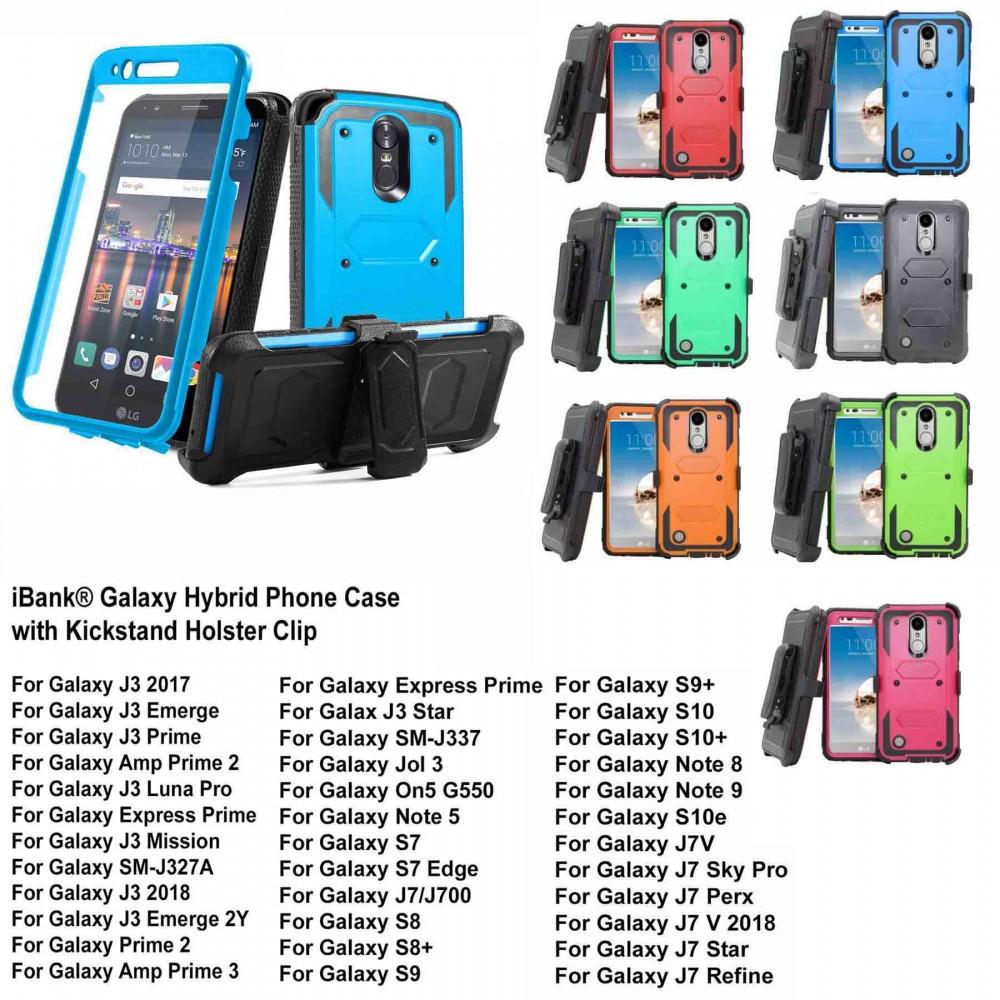 iBank Galaxy S10 Hard Case with Belt Clip and a kickstand (Blue) Custom Imprinted iBank Galaxy S10 Hard Case with Belt Clip and a kickstand (Blue) Custom Imprinted