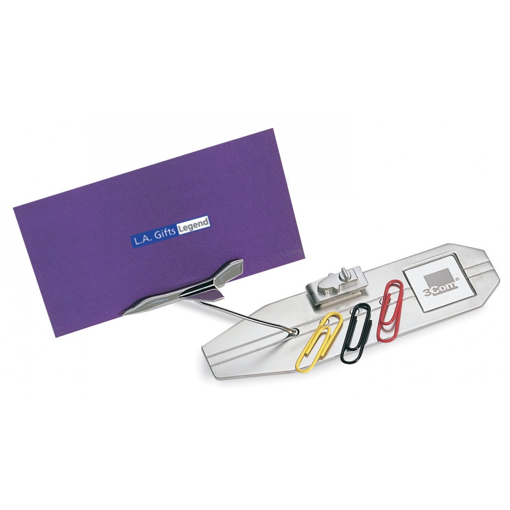 Custom Imprinted Air Craft Carrier Desktop Business Card/ Paper Clip Holder Custom Imprinted Air Craft Carrier Desktop Business Card/ Paper Clip Holder