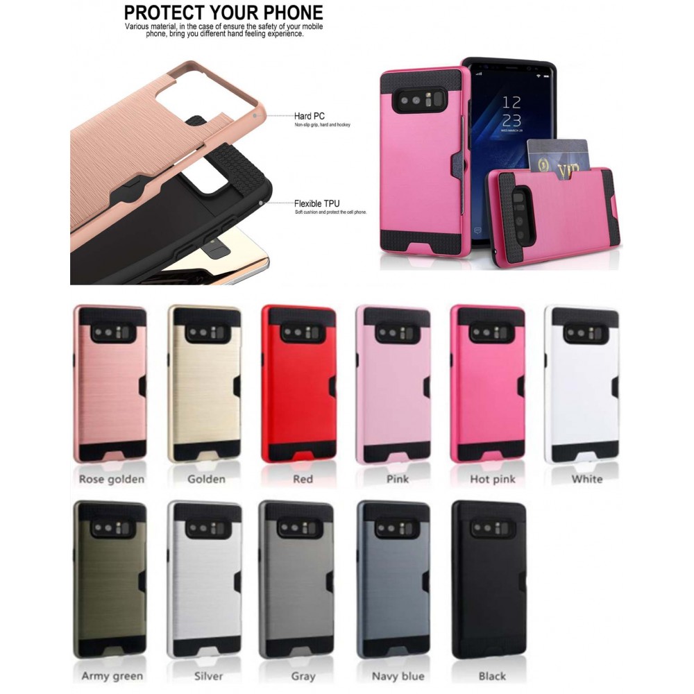 Custom Imprinted iBank(R) Samsung Galaxy Note 8 Shockproof Case with Credit Card Slot (Pink) Custom Imprinted iBank(R) Samsung Galaxy Note 8 Shockproof Case with Credit Card Slot (Pink)