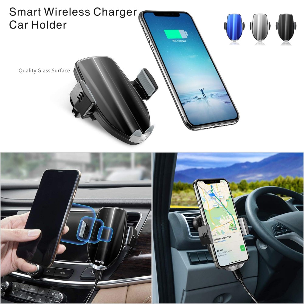 SCMH12 Premium Wireless Car Charger Mount Smart Wireless Charger Holder with Logo