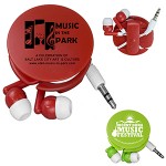 Custom Printed "Wrap & Run" Ear Bud Headphone Travel Set (Overseas)