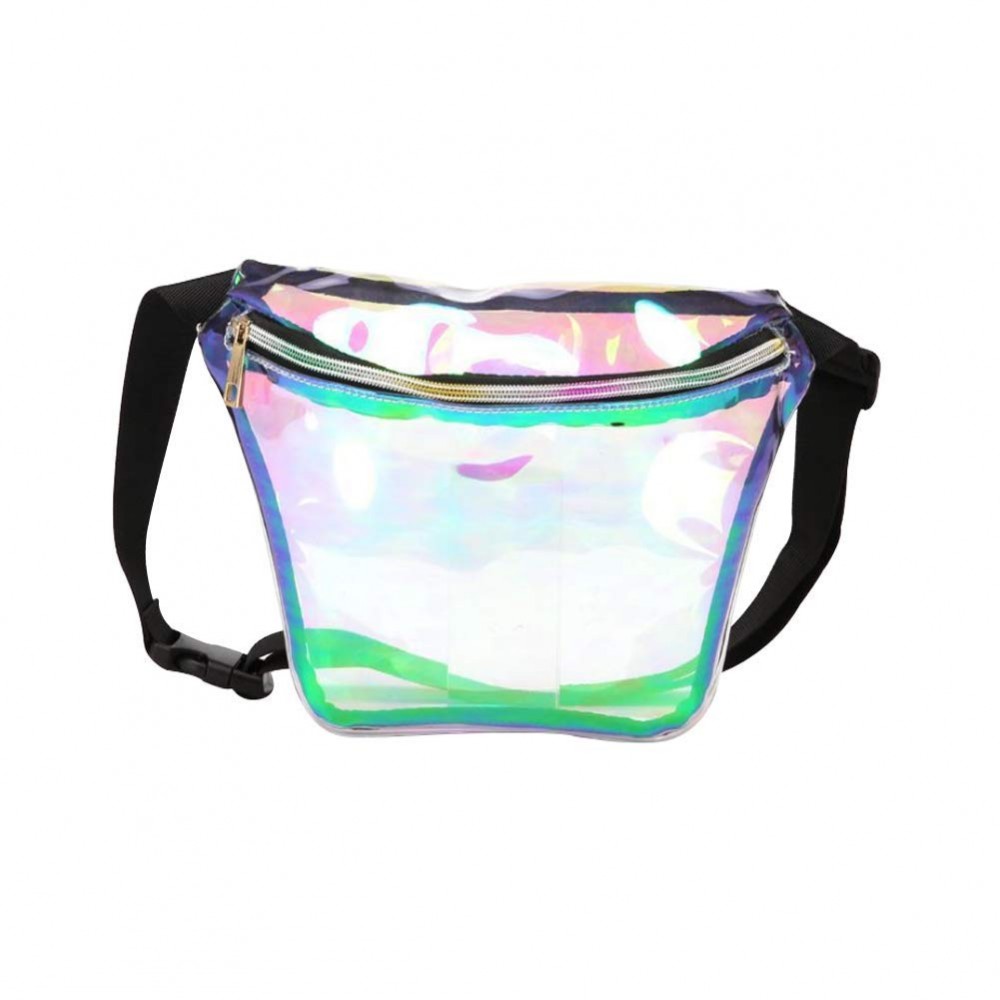 Customized Women Clear Waist Pack Holographic Fanny Pack Fashion Crossbody Shoulder Bag