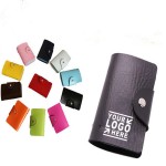 Customized PU Leather Credit Card Holder with 12 Card Slots