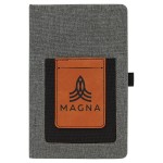 Custom Gray Canvas Journal with Cell/Card Slot