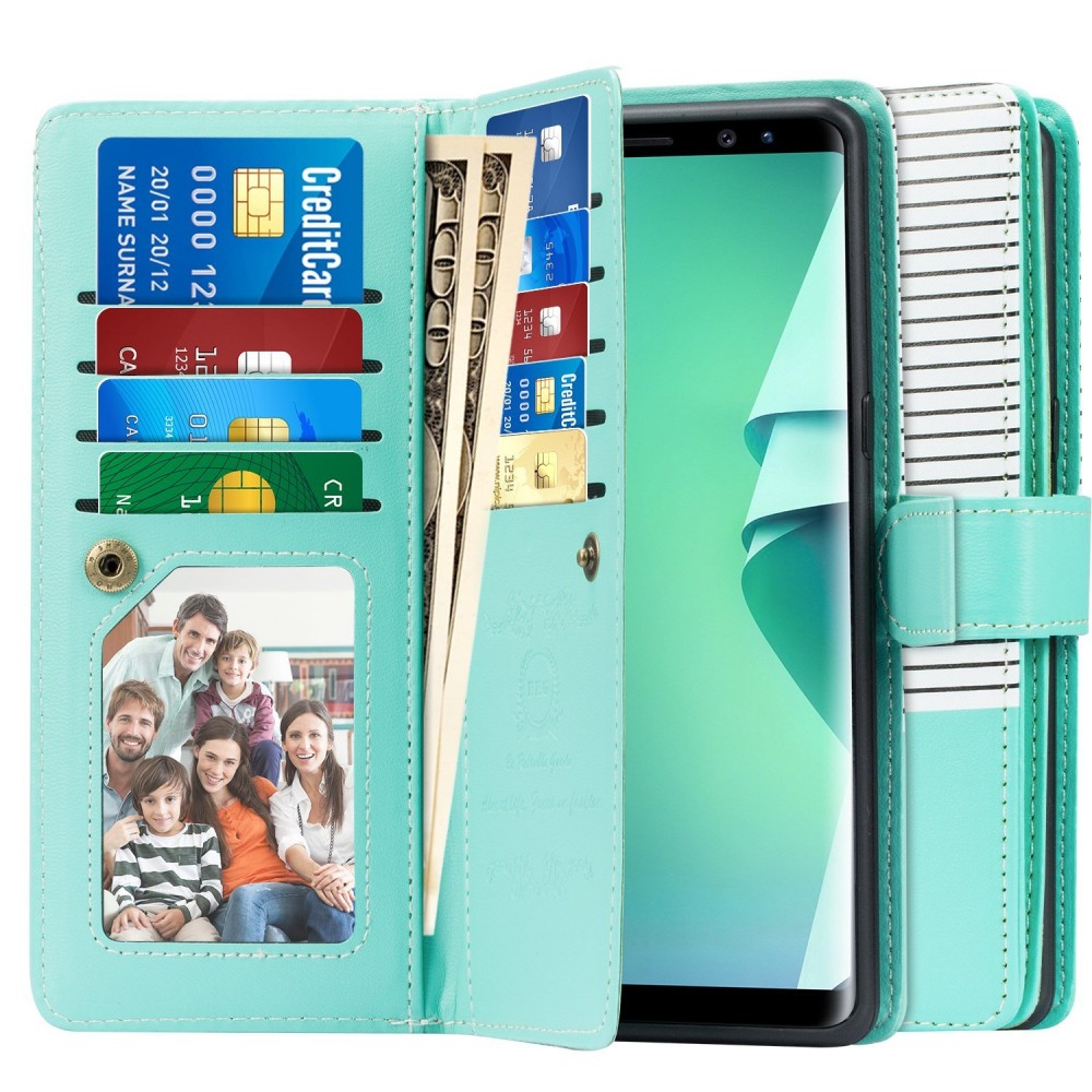 iBank(R) Samsung Galaxy Note 8 Leatherette Wallet Case (Blue) Logo Branded iBank(R) Samsung Galaxy Note 8 Leatherette Wallet Case (Blue) Logo Branded