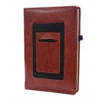 Logo Branded Leather Notebook With Mobile Holder