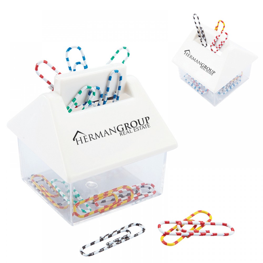 House Paper Clip Dispenser Logo Branded House Paper Clip Dispenser Logo Branded