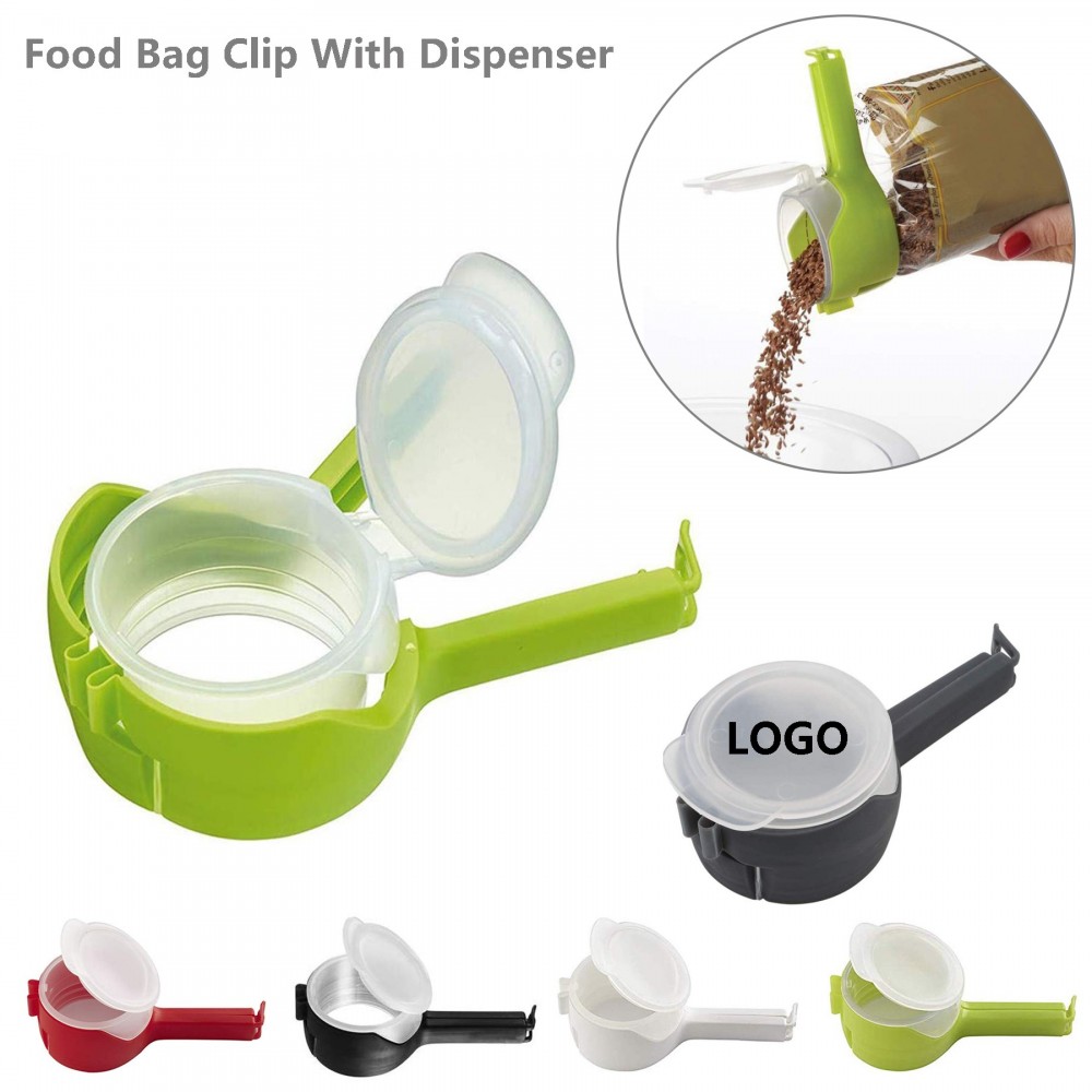 Personalized Food Bag Dispenser With Sealing Clip Personalized Food Bag Dispenser With Sealing Clip