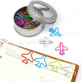 Airplane Paper Clips w/Tin Box with Logo  Airplane Paper Clips w/Tin Box with Logo