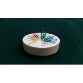 CLOSE OUT Red Paper clip Dispenser Magnetic Oval Base - with Logo